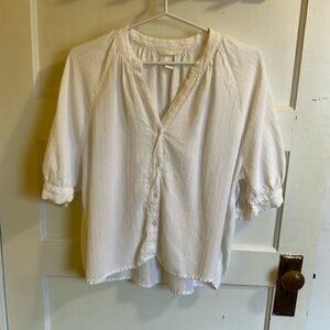 H&M White Short Sleeve Blouse
